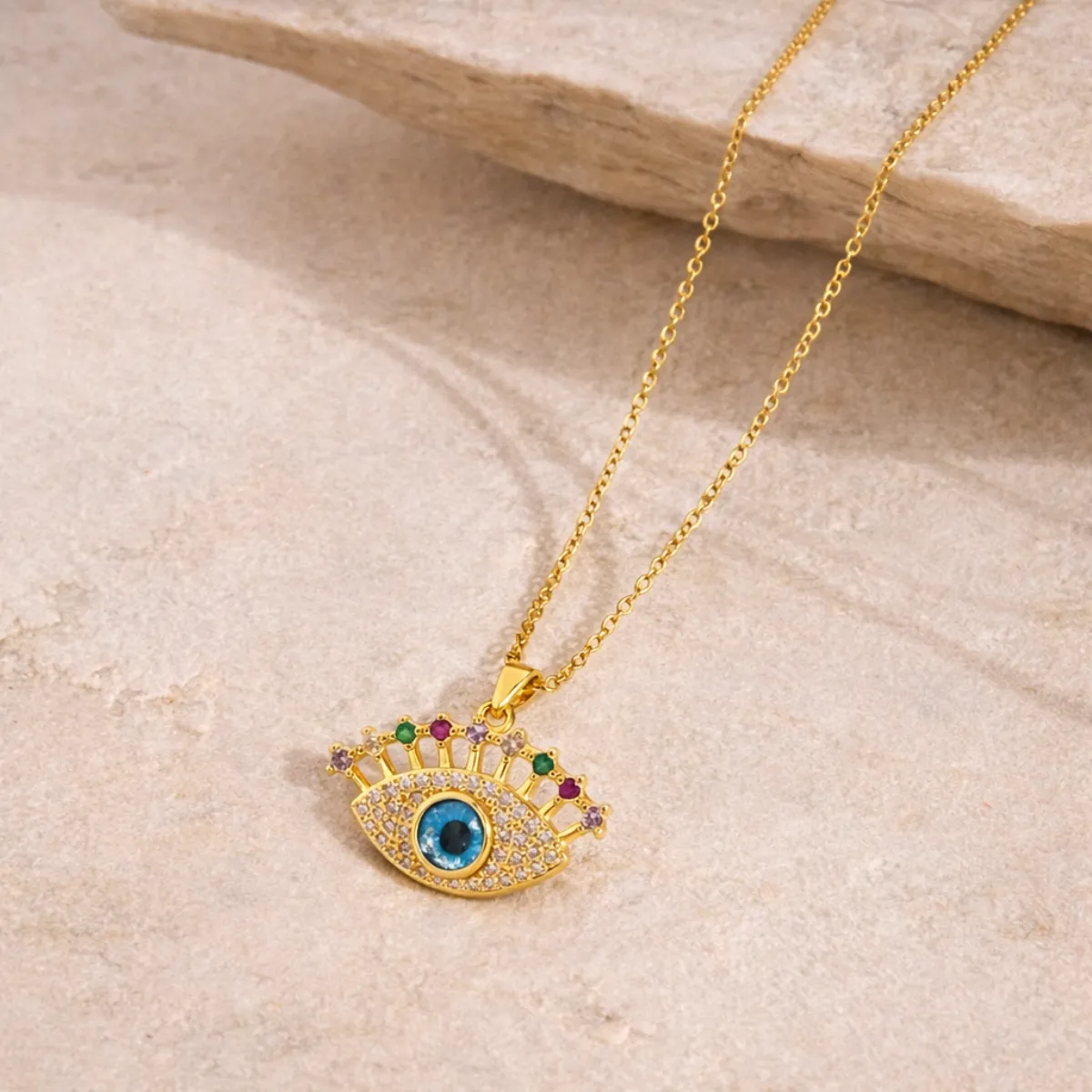 Evil Eye Zircon Studded Necklace