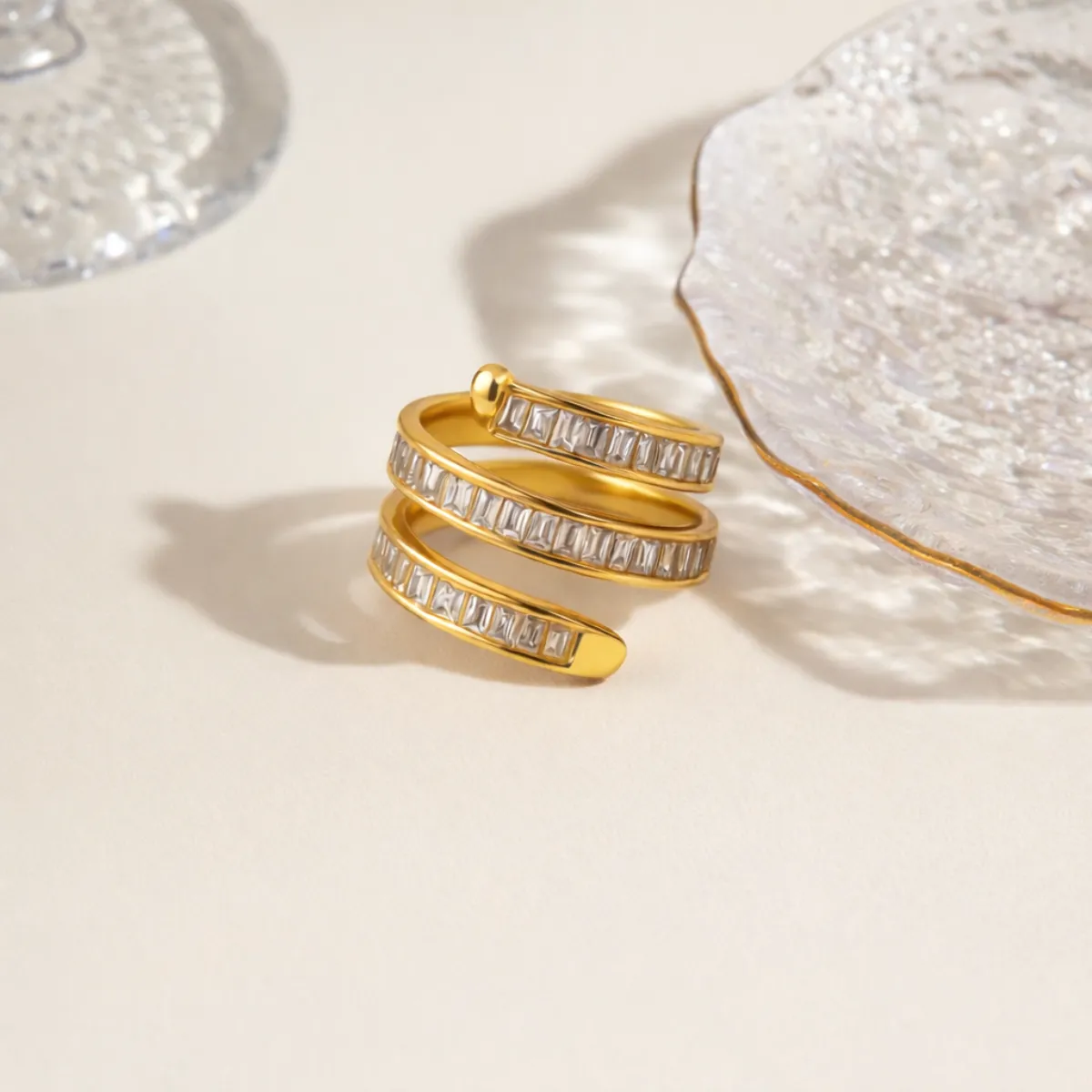 Della Marquise cut Adjustable Ring– 18K Gold Plated