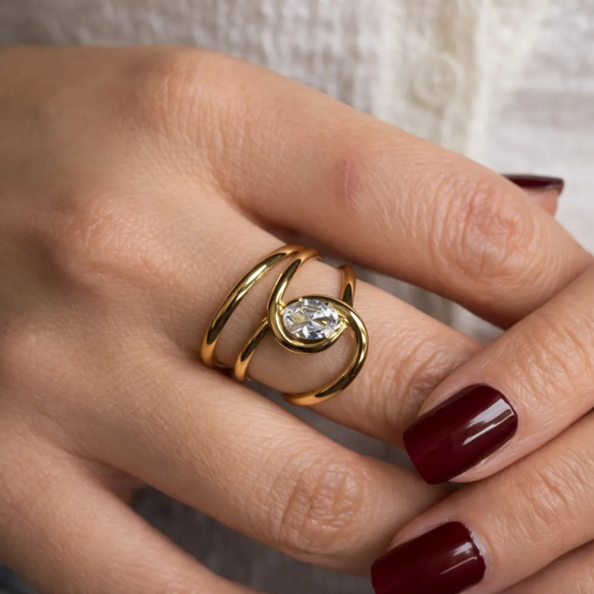 Aliya Solitaire Adjustable Ring